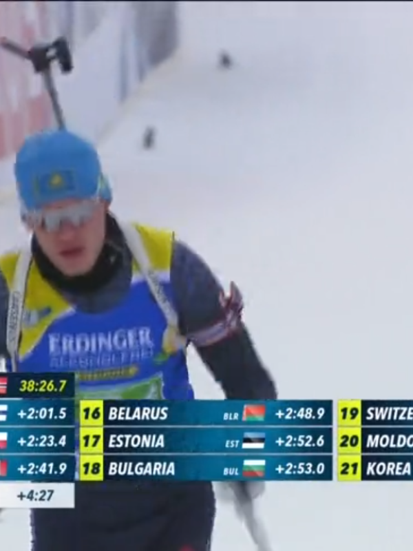 Казахстанские биатлонисты стали 22ми на гонке одиночной эстафеты в Поклюке