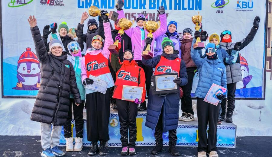 Биатлонный рекорд в Костанае: 12 регионов страны объединились на этапе Grand Tour Biathlon